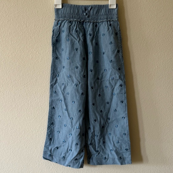 NWT DISNEY Minnie Mouse Wide Leg Denim Pants girls size 5/6 - Picture 4 of 9